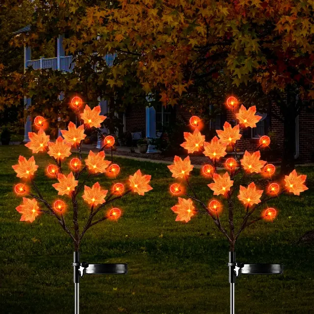 Halloween Decorations Outdoor Solar Lights, 2 Pack Halloween Lights Outdoor Solar Lights Waterproof with 20 LED Ghosts Bats Spiders Pumpkin Light, 8 Modes Solar Pathway Lights